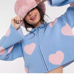 Lazy Oaf cropped heart sweater